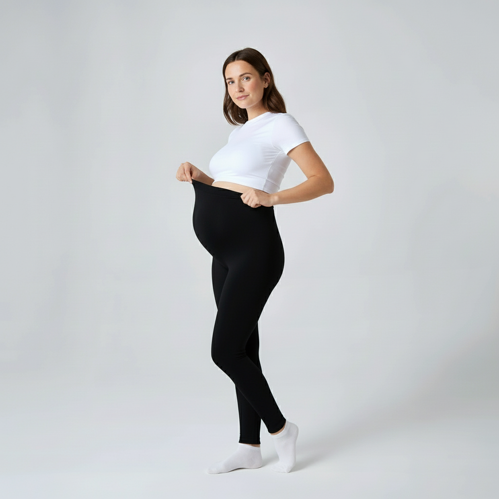 Elastisch und bequem/Dein Bauch wächst? Kein Problem: Der flexible Stoff passt sich jeder Bewegung an, ohne zu drücken. Einfach reinschlüpfen und wohlfühlen.