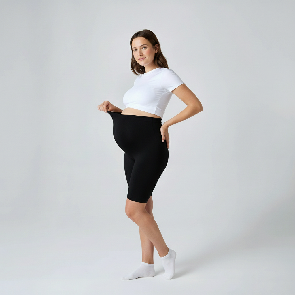 Wächst mit deinem Bauch/Weicher Bund, der sich deinem Bauch anpasst – von der 10. bis zur 35. Woche.